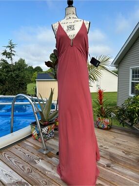WHBM $150 Hardware Jersey Maxi Dress